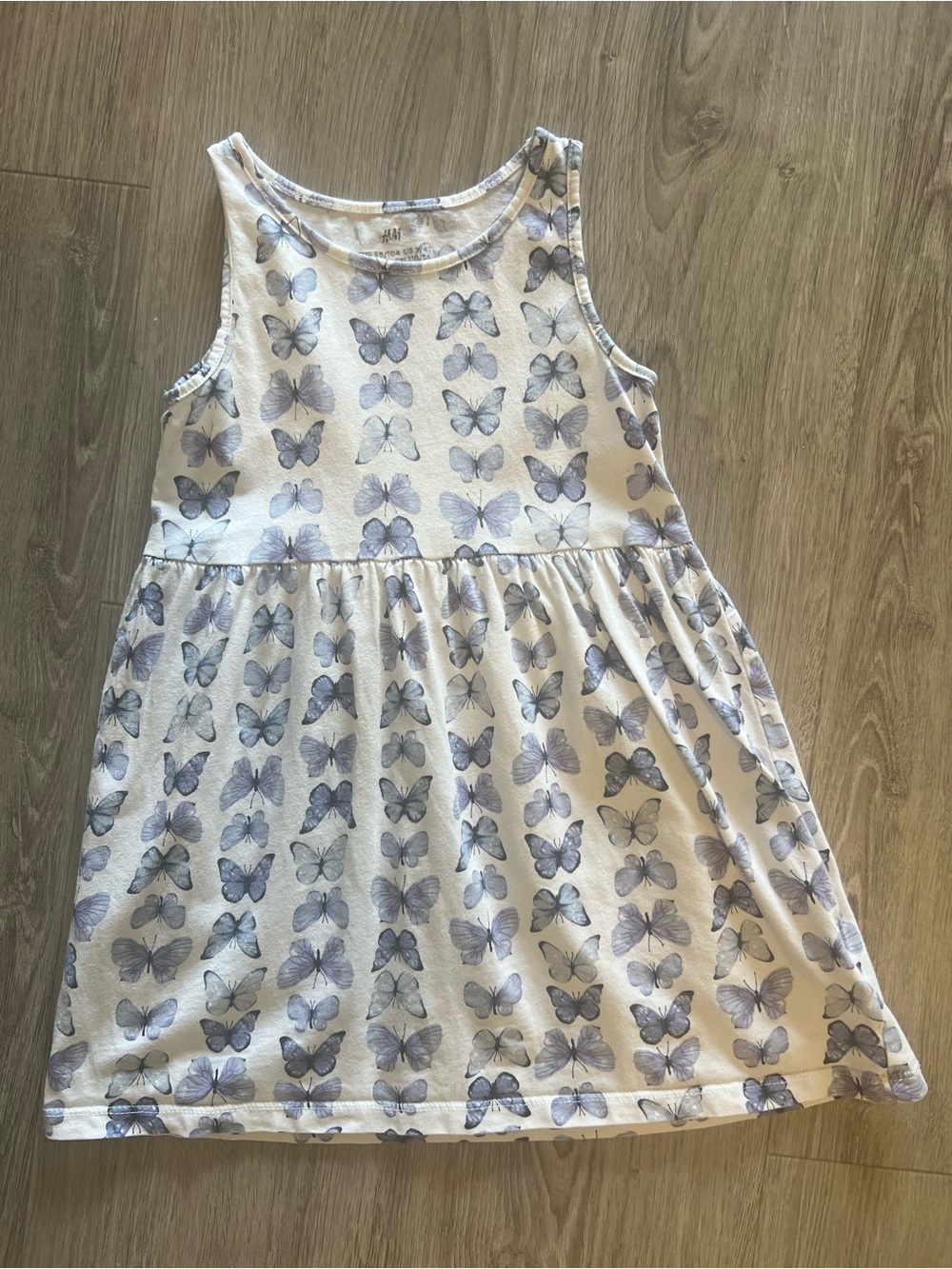 H&M White & Light Purple Butterfly Tank Dress for Girls